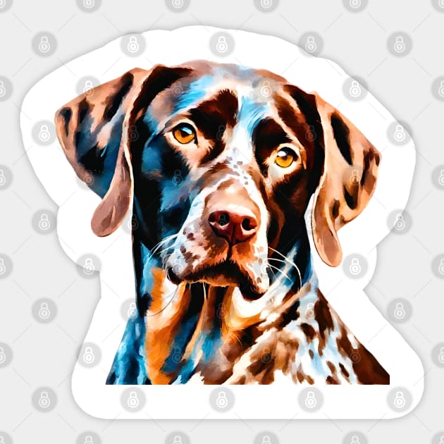 Soulful Impressionist German Shorthaired Pointer Sticker by Doodle and Things